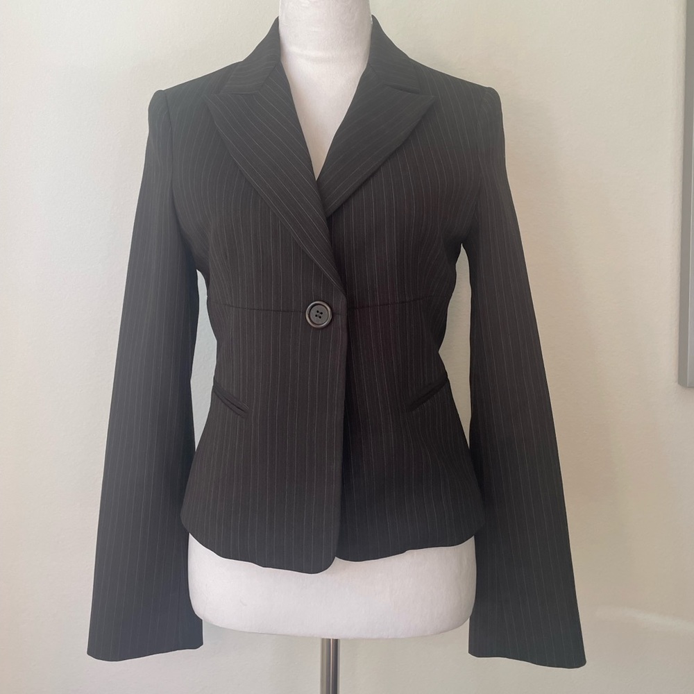 BCBG Pin Striped Long Sleeve Blazer